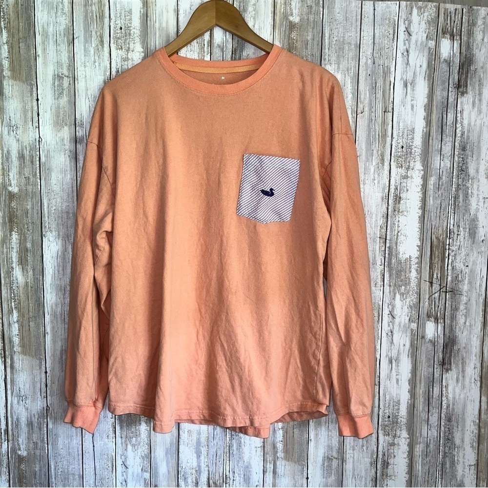 Southern Marsh Rebecca Original Seersucker Logo Sweatshirt Melon Medium - Picture 2 of 6